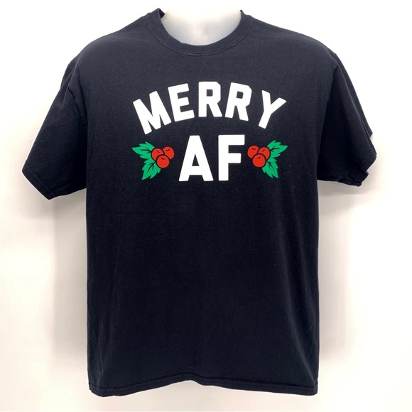 Other - Merry AF Short Sleeve Christmas T-Shirt Size Large